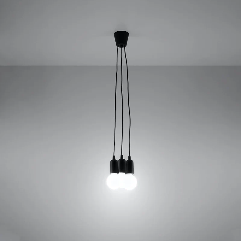 Minimalistische schwarze Kabel-Hängeleuchte – Edréon