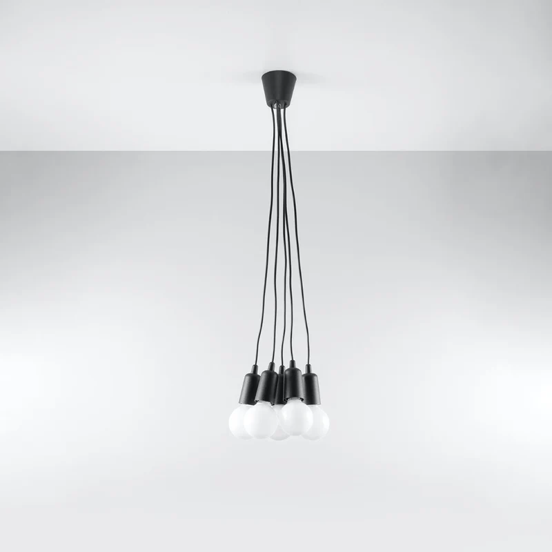 Minimalistische schwarze Kabel-Hängeleuchte – Edréon