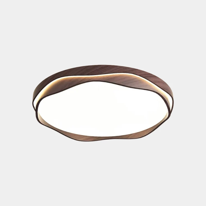 Flush Mount Ceiling Light LED Dimmable, Walnut Color