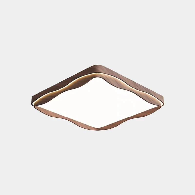 Flush Mount Ceiling Light LED Dimmable, Walnut Color