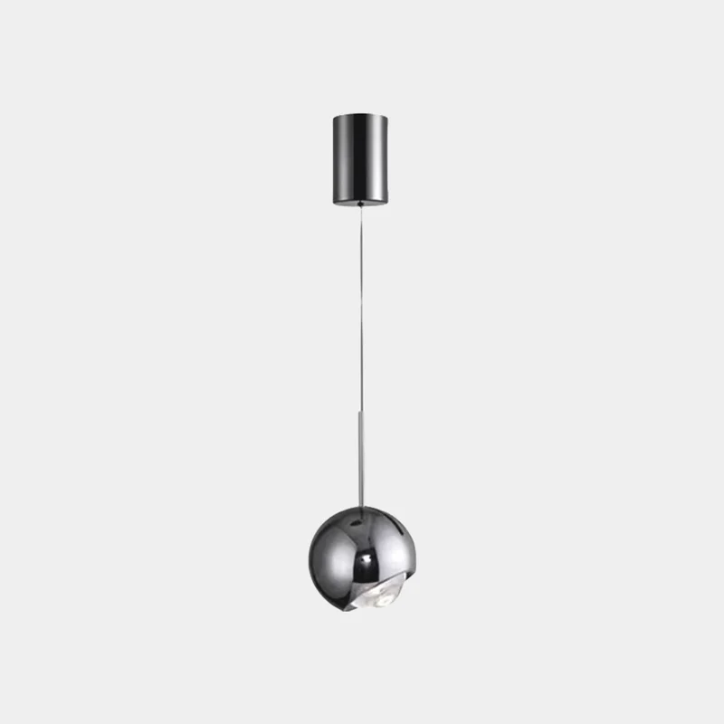 Pendant Light Pearl Globe Dimmable LED, Black / Chrome