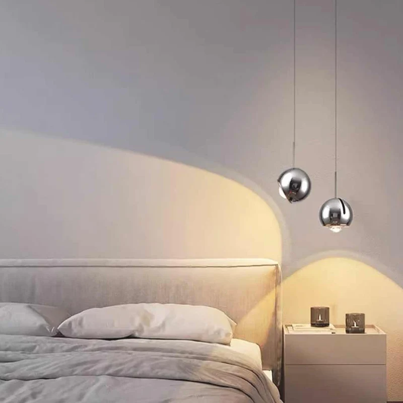 Pendant Light Pearl Globe Dimmable LED, Black / Chrome