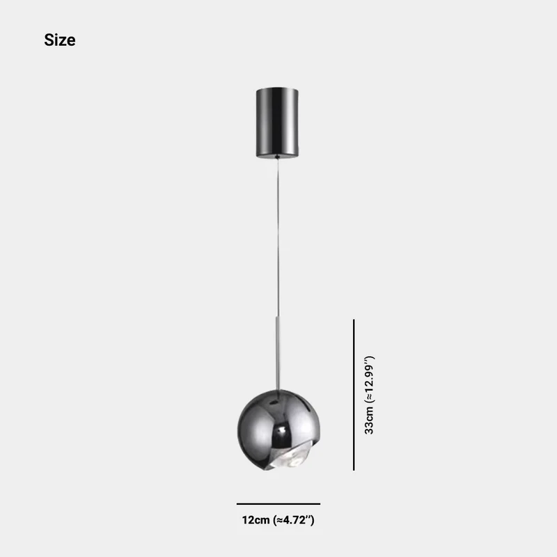 Pendant Light Pearl Globe Dimmable LED, Black / Chrome