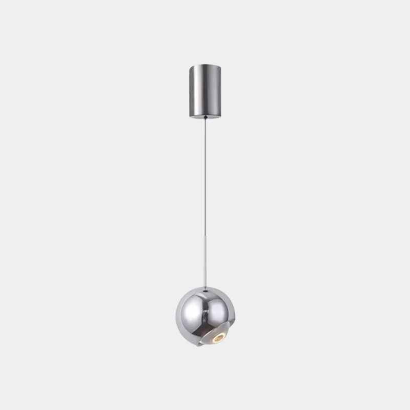 Pendant Light Pearl Globe Dimmable LED, Black / Chrome