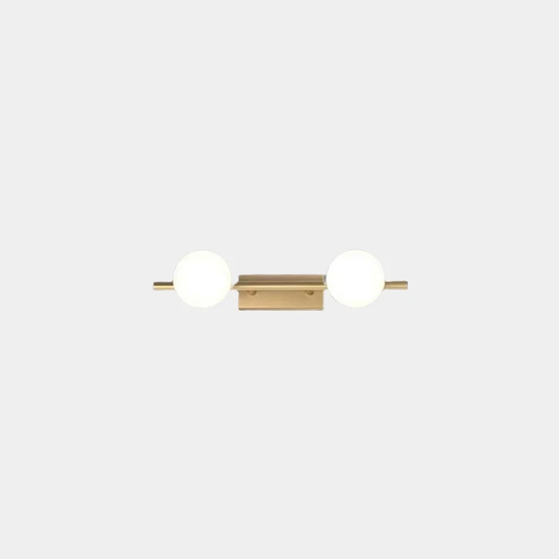 Brass Wall Vanity Mirror Light with Globes for Bathroom