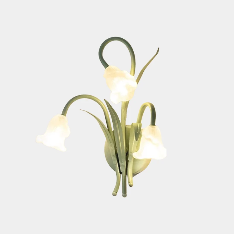 Wall Sconce Light Ambient Glass Flower, Green