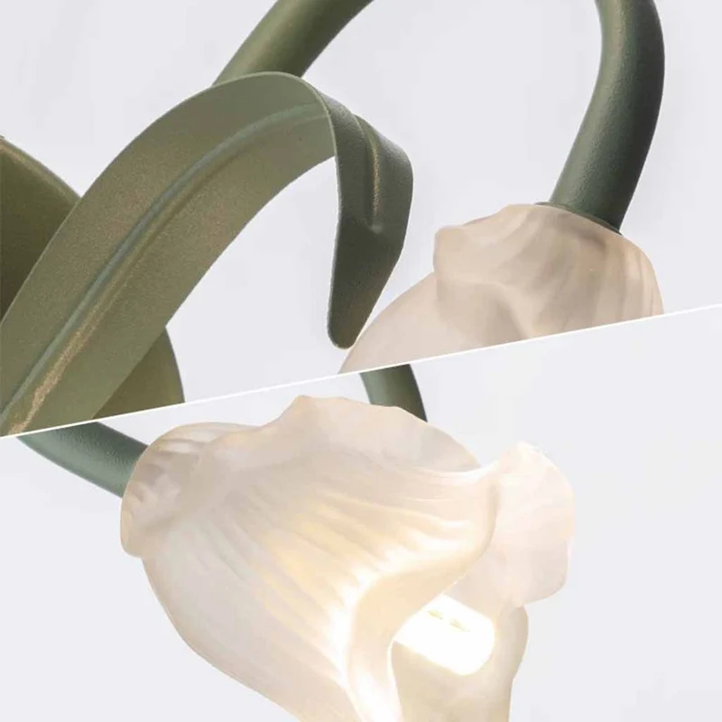Wall Sconce Light Ambient Glass Flower, Green