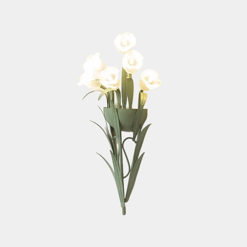 Wall Sconce Light Ambient Glass Flower, Green
