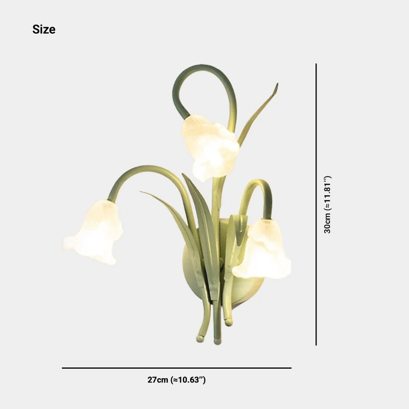 Wall Sconce Light Ambient Glass Flower, Green