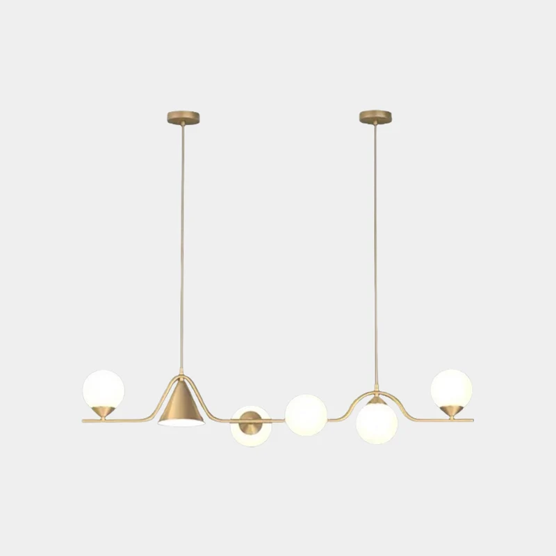 Pendant Light Geometric Multi-Globe Brass