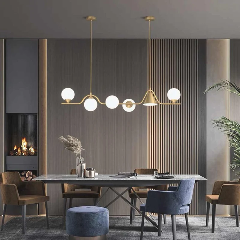 Pendant Light Geometric Multi-Globe Brass