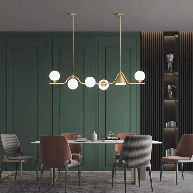 Pendant Light Geometric Multi-Globe Brass