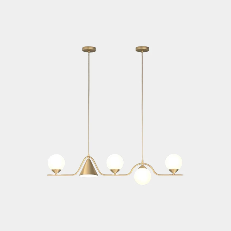 Pendant Light Geometric Multi-Globe Brass