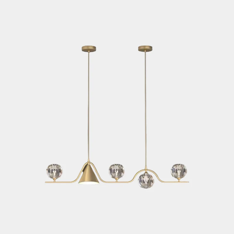 Pendant Light Geometric Multi-Globe Brass