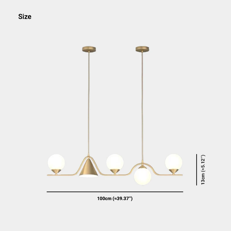 Pendant Light Geometric Multi-Globe Brass