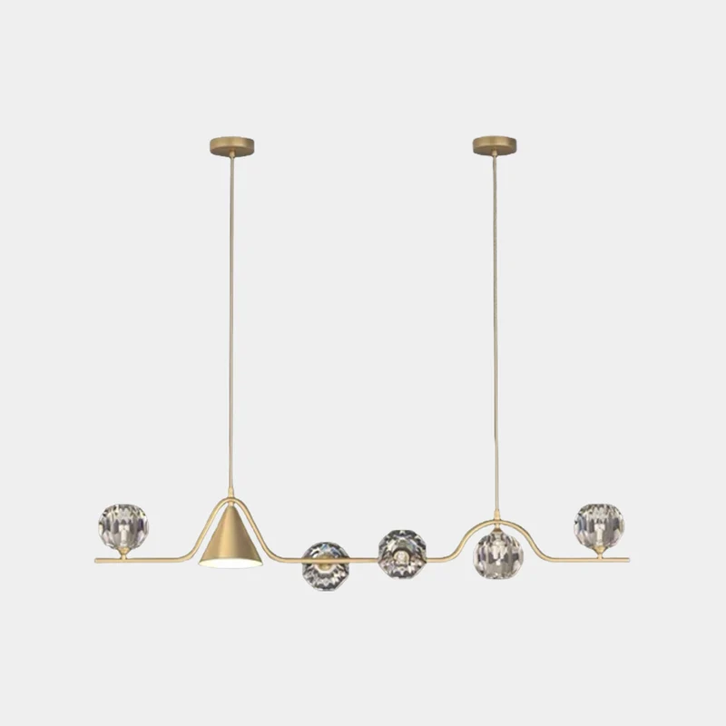 Pendant Light Geometric Multi-Globe Brass