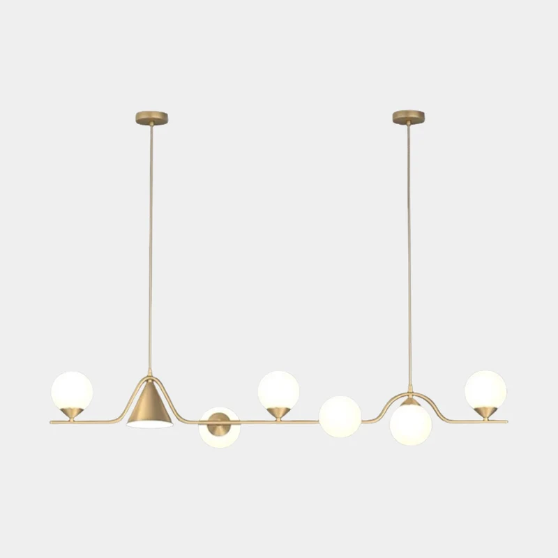 Pendant Light Geometric Multi-Globe Brass