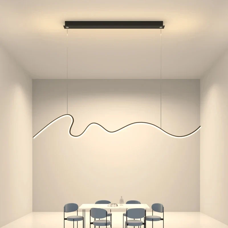 Moderne schwarze LED-Pendelleuchte für Innenräume – Caeluxique