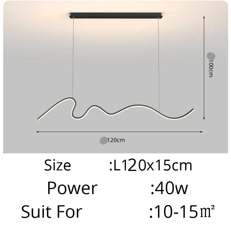 Moderne schwarze LED-Pendelleuchte für Innenräume – Caeluxique