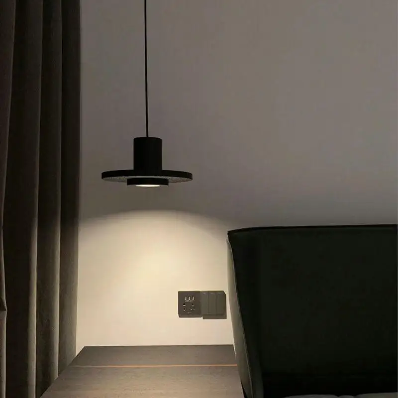 Minimalistische schwarze Hängelampe für Schlafzimmer – Noctar