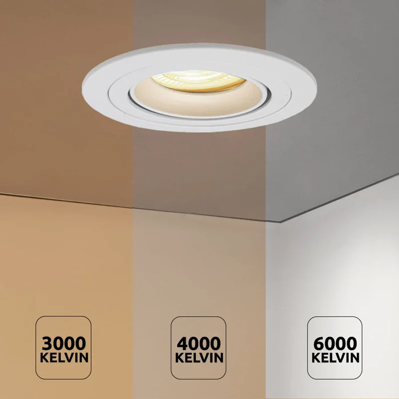 LED-Flacheinbaustrahler 6 Watt | Dimmbar | 80mm | neigbar | weiß | runden