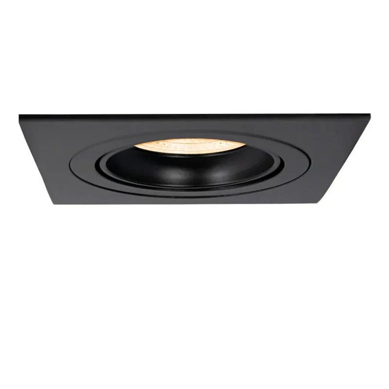 LED-Flacheinbaustrahler 6W | Dimmbar | 80mm | Schwarz | Quadrat