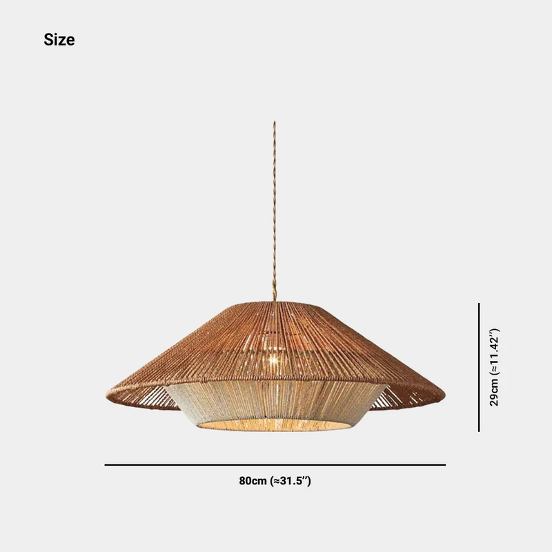 Pendant Light Woven Linen Rope Over Dining Table