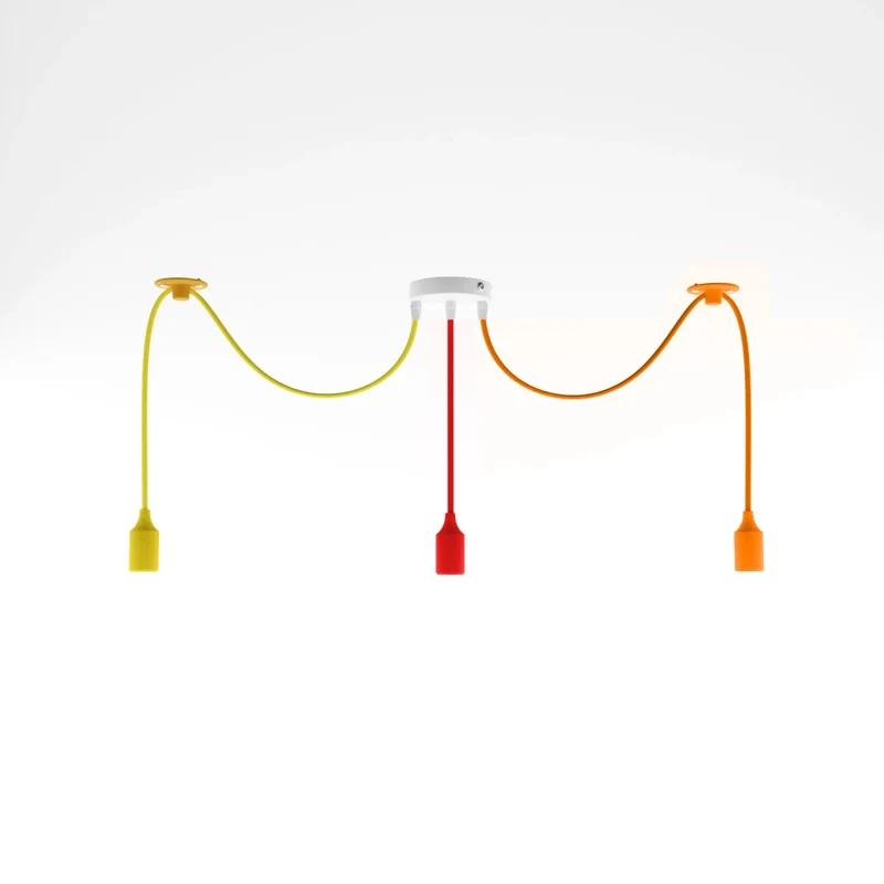 3-flammige Affenschaukel Pendelleuchte Bunt | E27 LED Notenschlüssel-Lampe ~4036