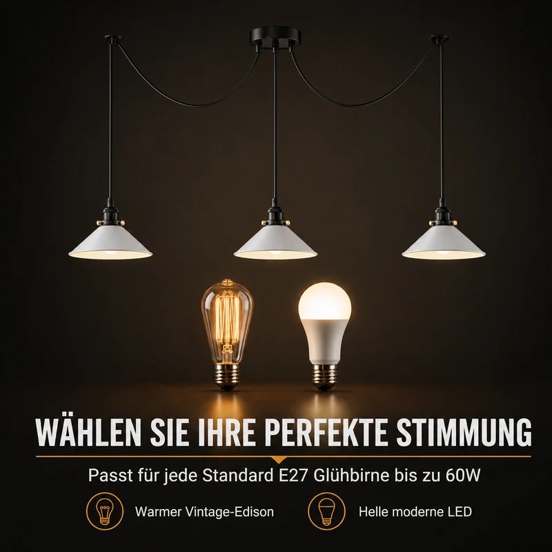 Moderne Spinnen Deckenleuchte 3-flammig | Esstisch Hängelampe Grün Weiß ~ 4031