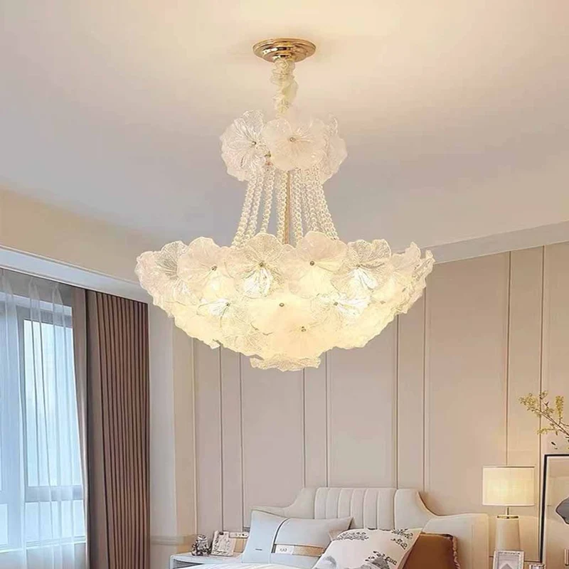 Chandelier French Cluster Glass Flower Petal