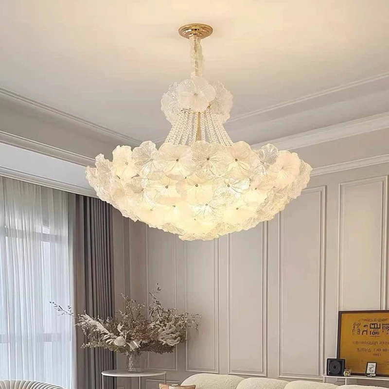 Chandelier French Cluster Glass Flower Petal