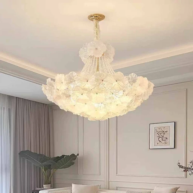 Chandelier French Cluster Glass Flower Petal