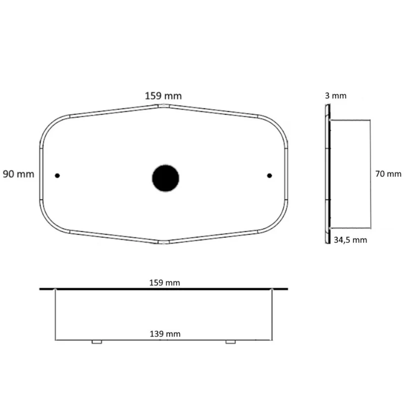 35-mm-Einbausockel für Doppelbrennerleuchten