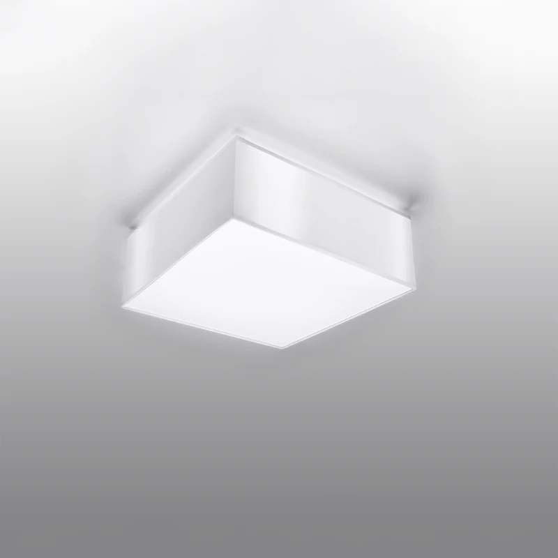 Minimalistische weiße quadratische Deckenleuchte für das Wohnzimmer – Modell Asterion