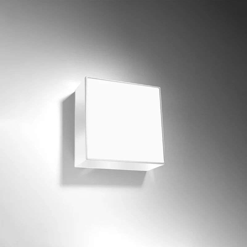 Minimalistische weiße quadratische Deckenleuchte für das Wohnzimmer – Modell Asterion