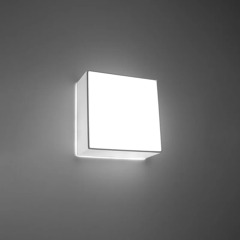Minimalistische weiße quadratische Deckenleuchte für das Wohnzimmer – Modell Asterion