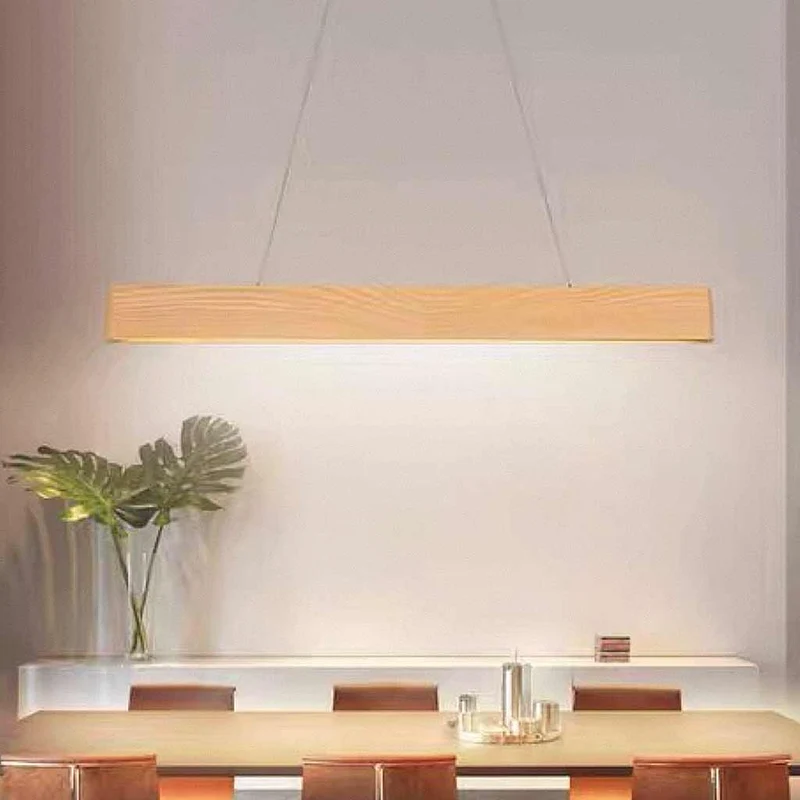 Pendant Light Nordic Linear Solid Wood LED