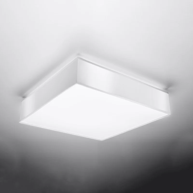 Minimalistische quadratische Deckenleuchte weiß Wohnzimmer – Noréalis