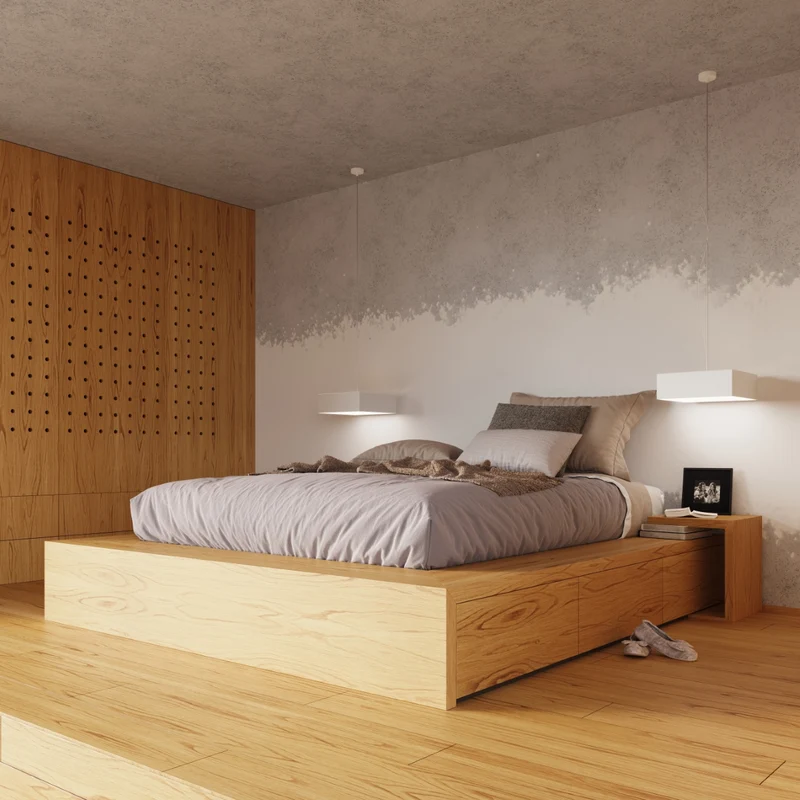 Minimalistische quadratische Deckenleuchte weiß Wohnzimmer – Noréalis