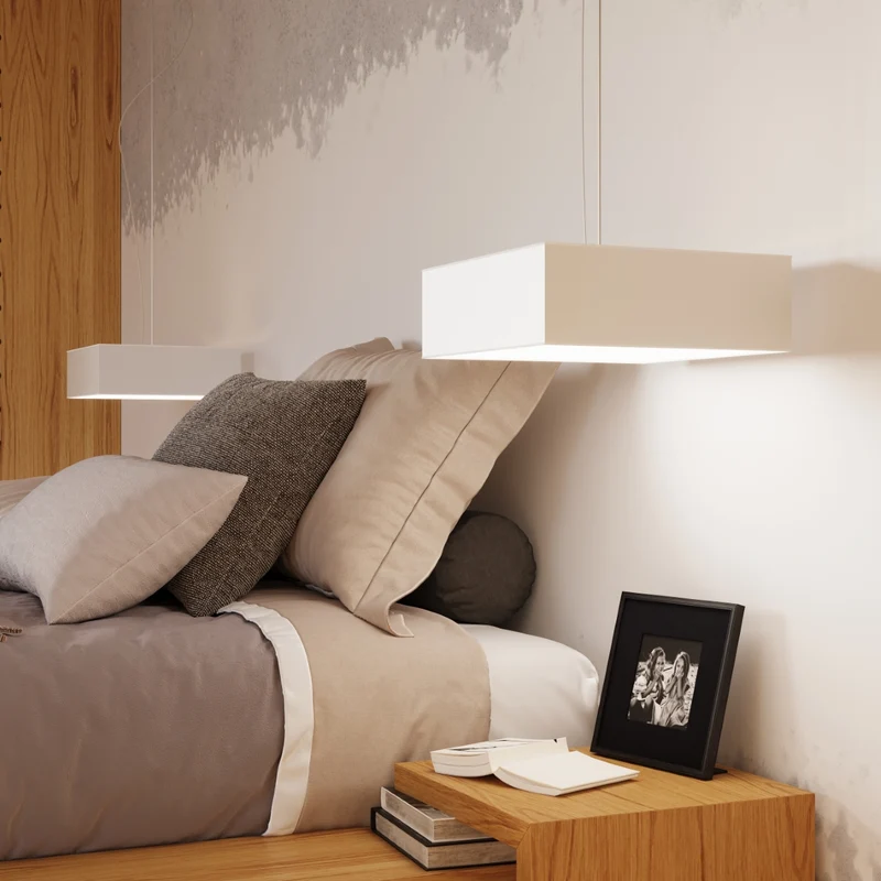 Minimalistische quadratische Deckenleuchte weiß Wohnzimmer – Noréalis
