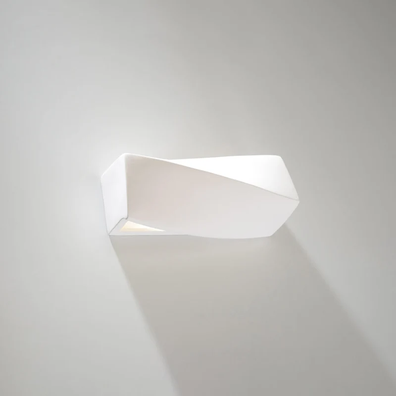 Moderne weiße Keramik-Wandleuchte – Arcanis