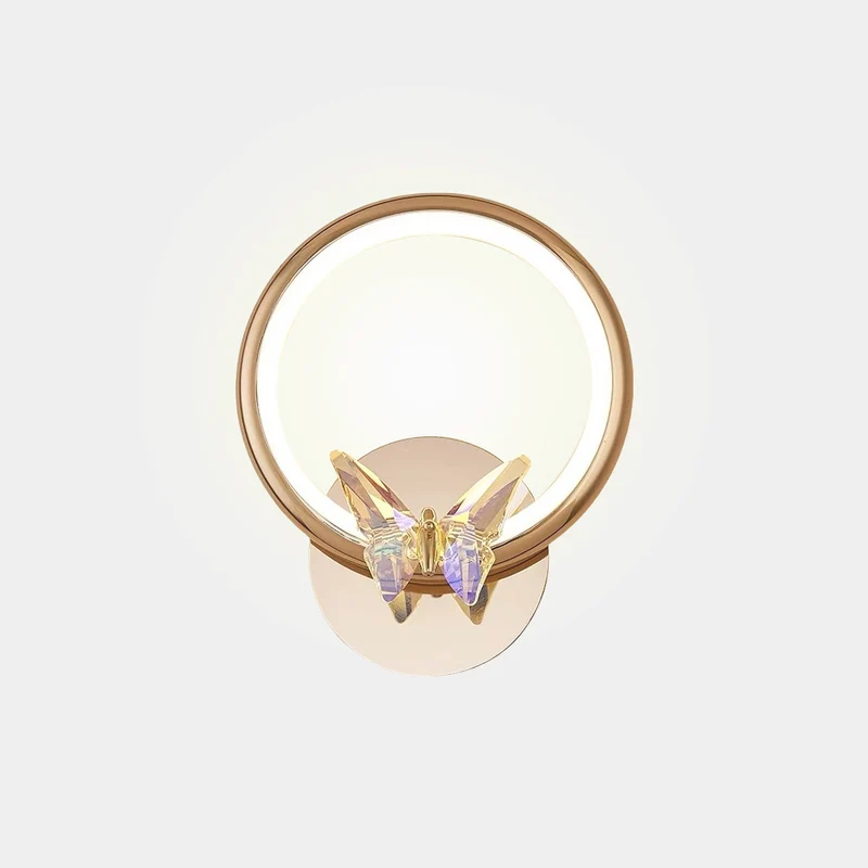 Wall Sconce Light Small Ring Crystal Butterfly LED