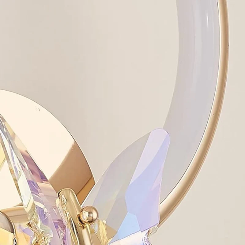 Wall Sconce Light Small Ring Crystal Butterfly LED