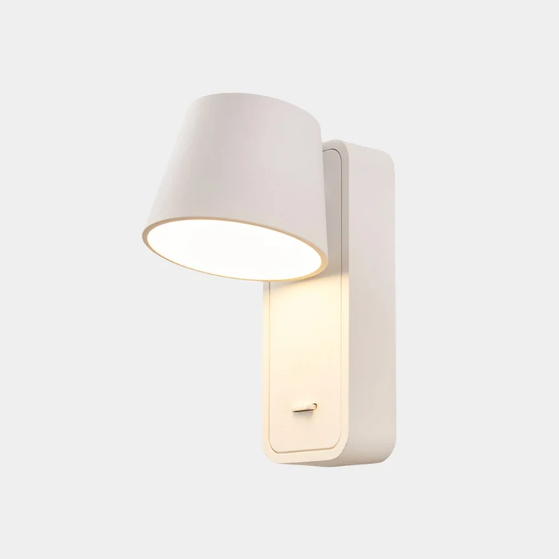 Wall Sconce Spotlight Modern LED with Wood Grain, Black / White