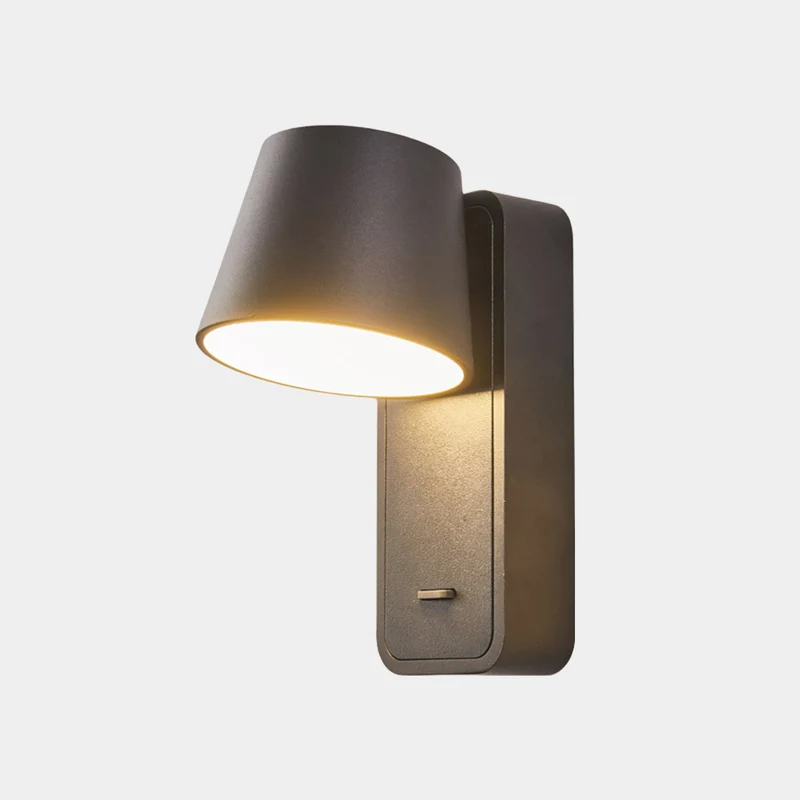 Wall Sconce Spotlight Modern LED with Wood Grain, Black / White
