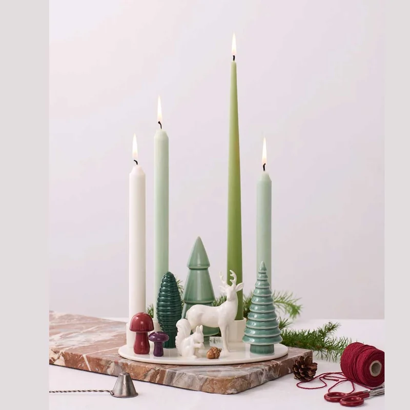 Adventsdeko Winterwald | mit Kerzen