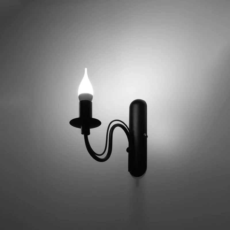 Moderne schwarze Wandleuchte Kerzenhalter – Vespera