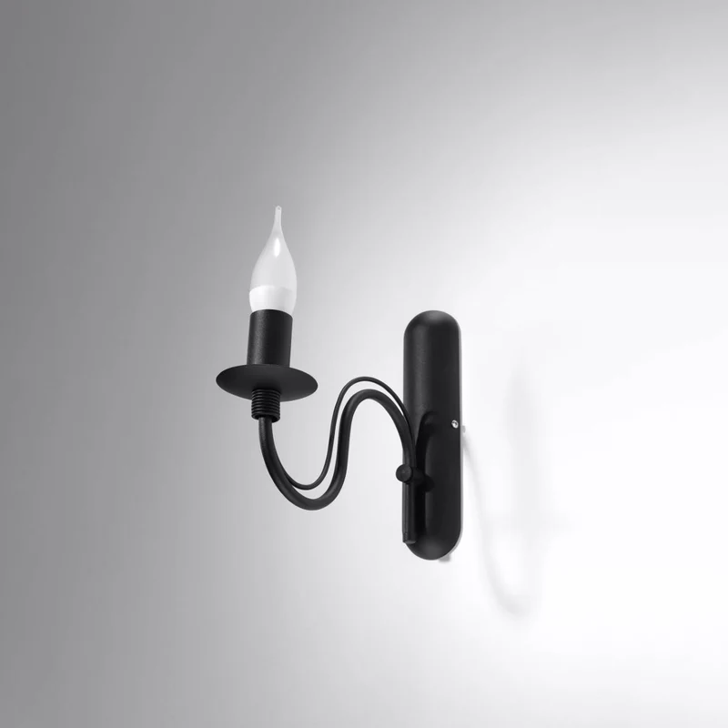 Moderne schwarze Wandleuchte Kerzenhalter – Vespera