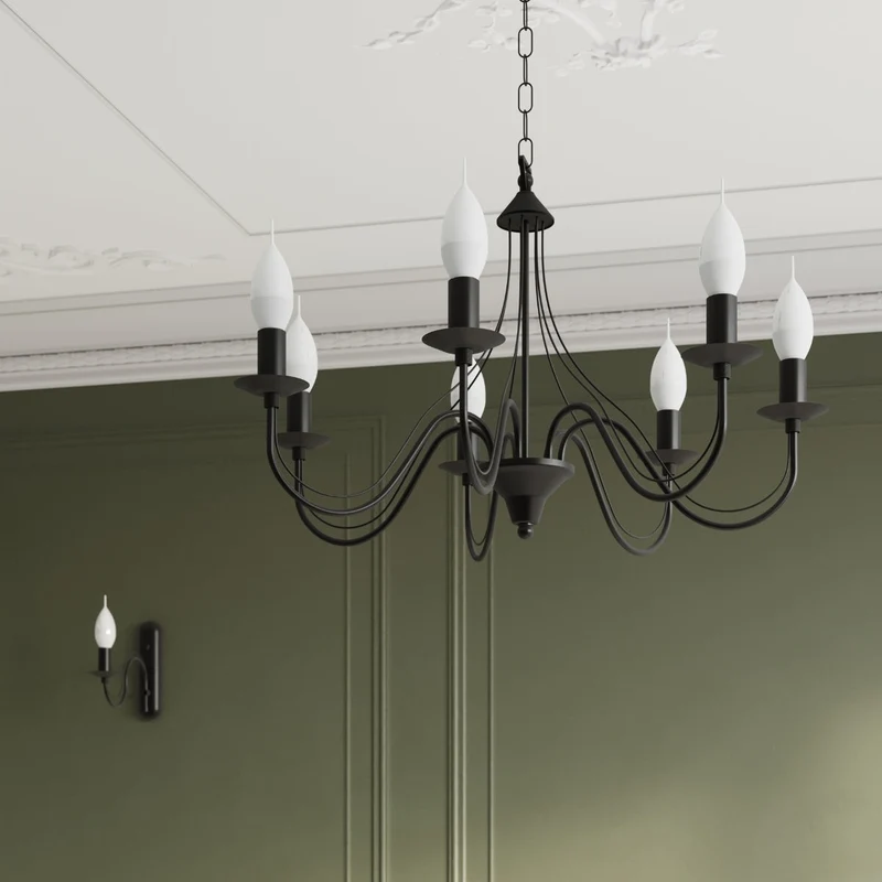 Moderne schwarze Wandleuchte Kerzenhalter – Vespera