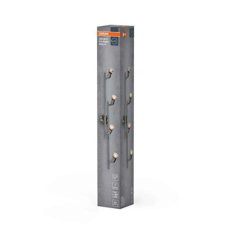 OSRAM LED Spot Cylinder Deckenleuchte 4xGU10 Gebürstetes Nickel